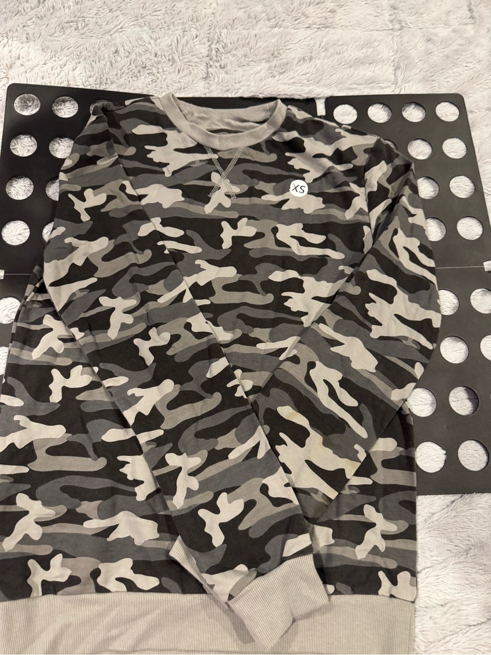 Gray Black Camo Crewneck Sweatshirt  XS $20 OBO